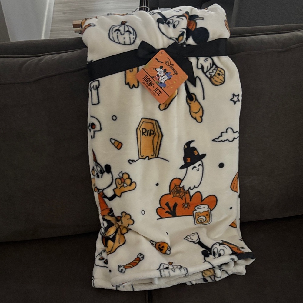 Disney Mickey Collector’s Halloween Blanket with Orange and Black Accents